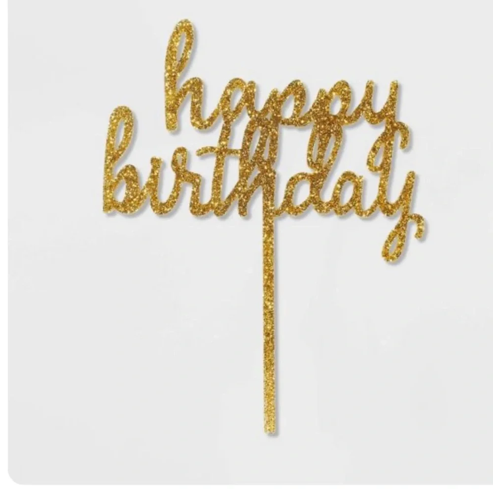 Spritz Gold Glitter Birthday Cake Topper NWT